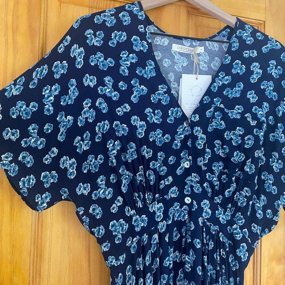 NWT Christy Dawn Lottie Dress, Navy Bloom